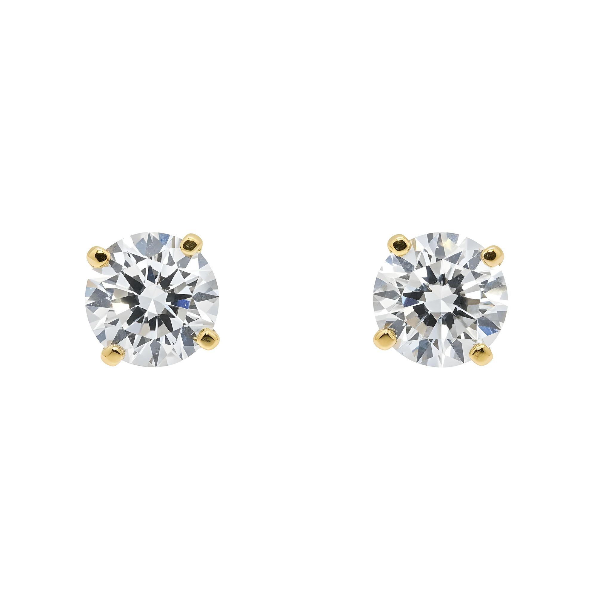 IGI 14K White Gold 1.10ct Each Solitaire Round Diamond Stud Earrings 2.20ctw