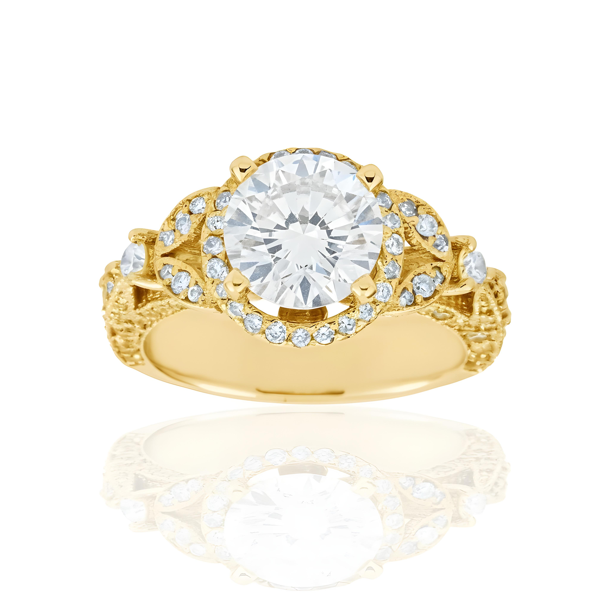 14K White Gold 1.71ct Round Diamond Engagement Ring 2.51ctw
