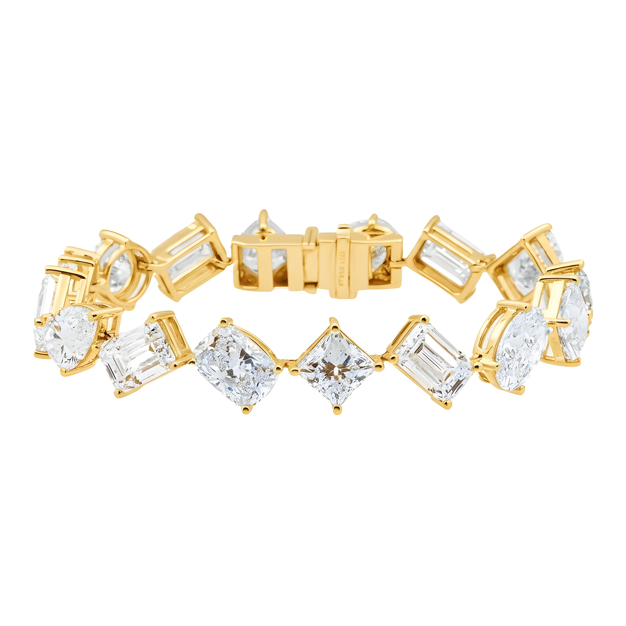 Platinum Multi Cut Diamond Satellite Bracelet 52.89ct