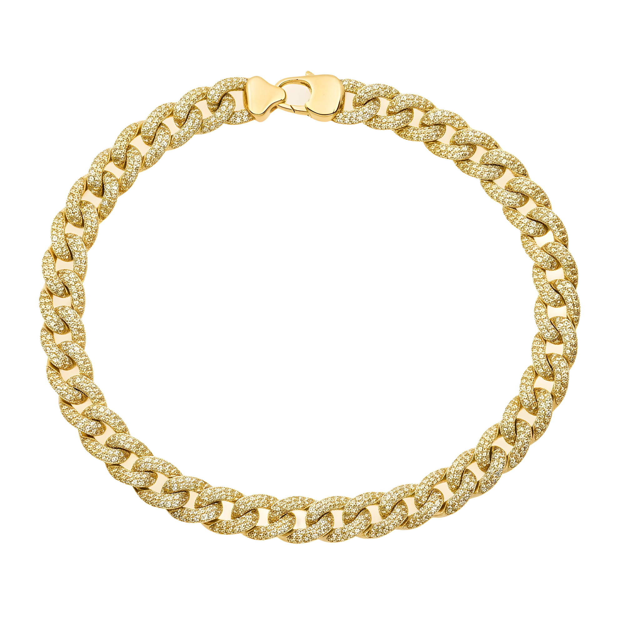 14K White Gold 6mm Round Diamond Cuban Link Bracelet 2.38ct