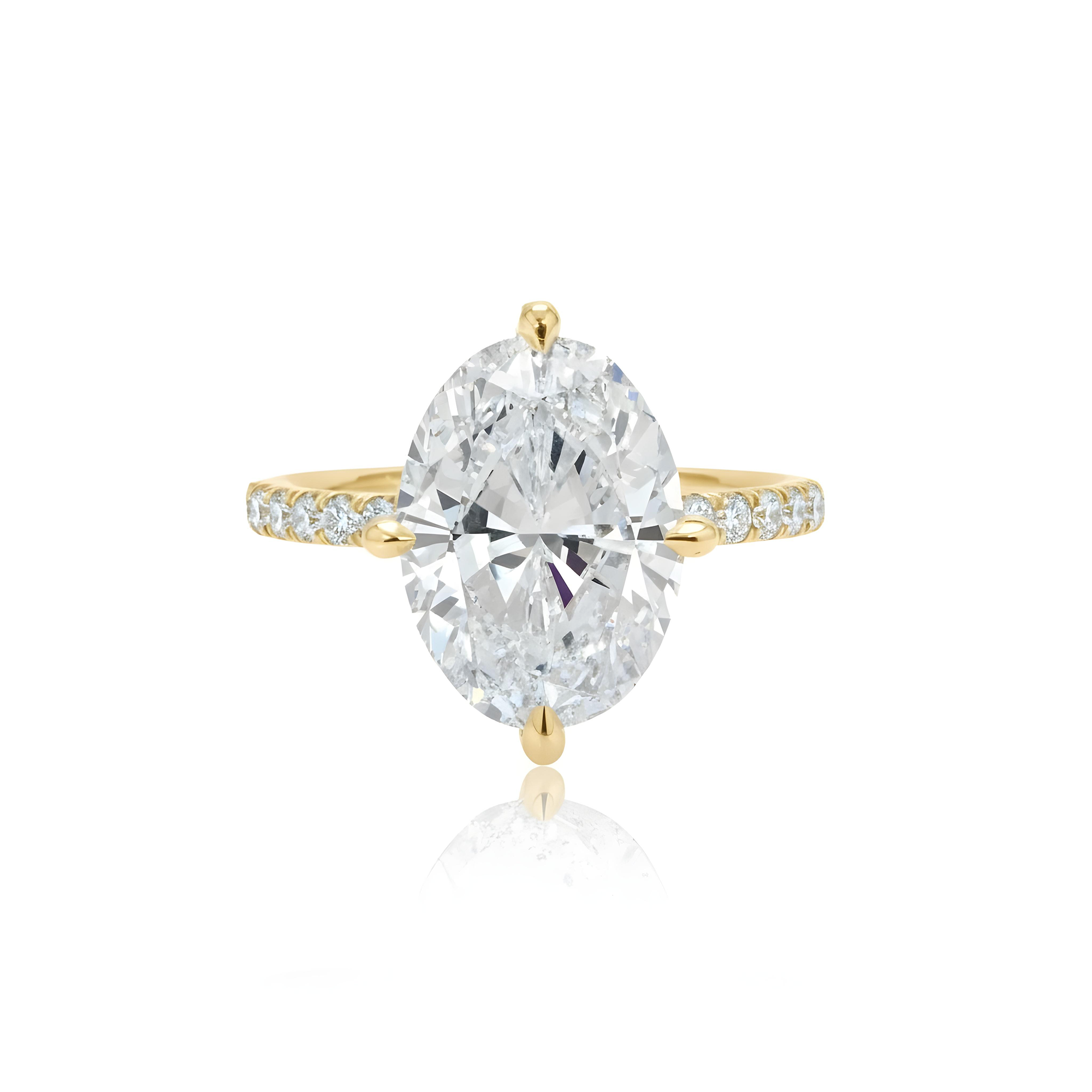 GIA Platinum 5ct Oval Cut Diamond Engagement Ring 5.75ctw